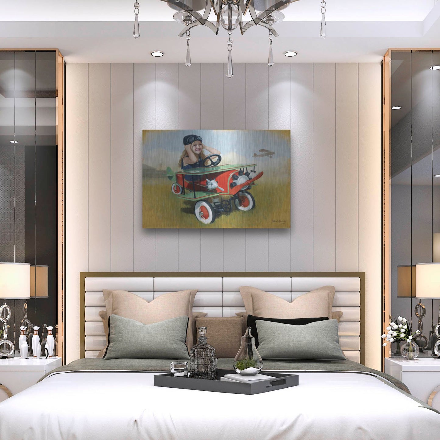 Luxe Metal Art '1926 Steelcraft By-Plane' by David Lindsley, Metal Wall Art,36x24