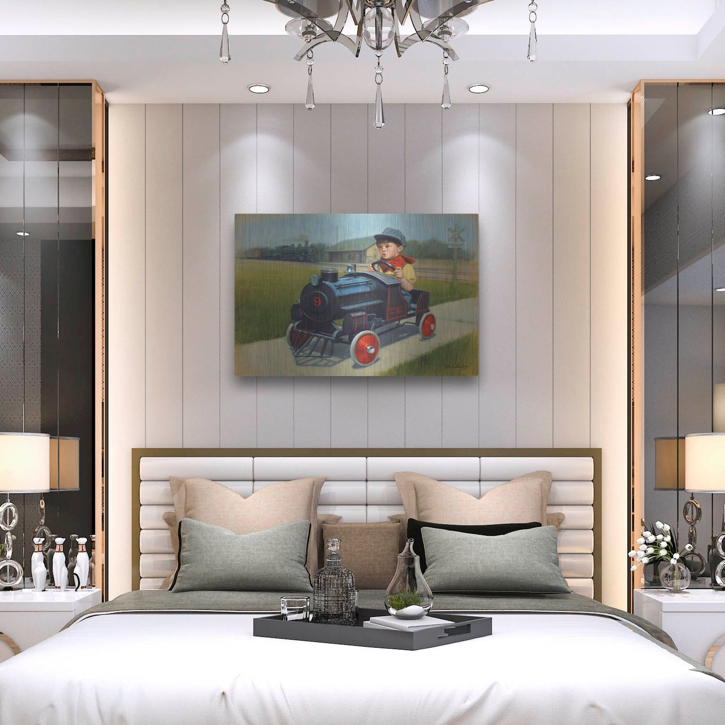 Luxe Metal Art 'Train' by David Lindsley, Metal Wall Art,36x24