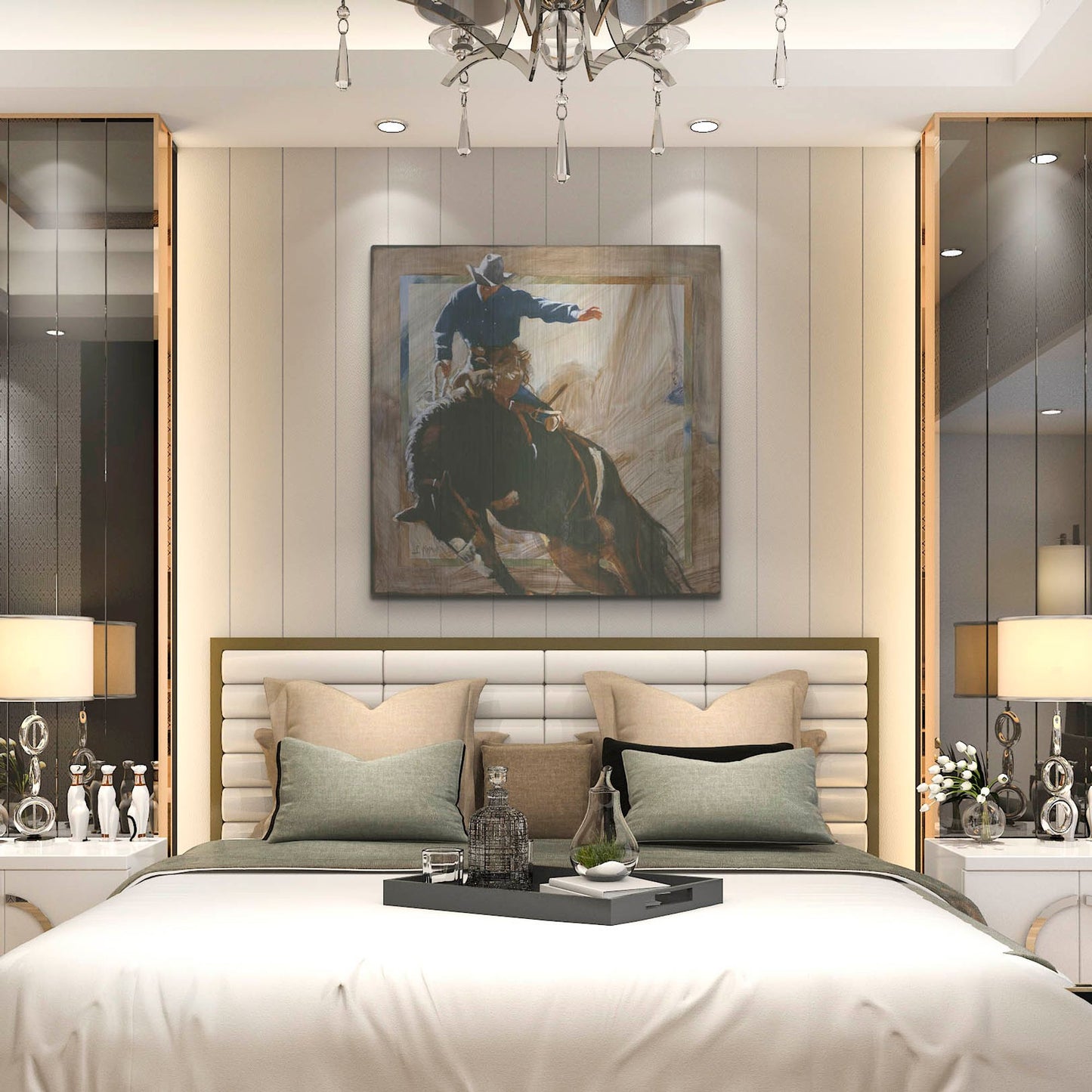 Luxe Metal Art 'Headin' Right' by J. E. Knauf, Metal Wall Art,36x36