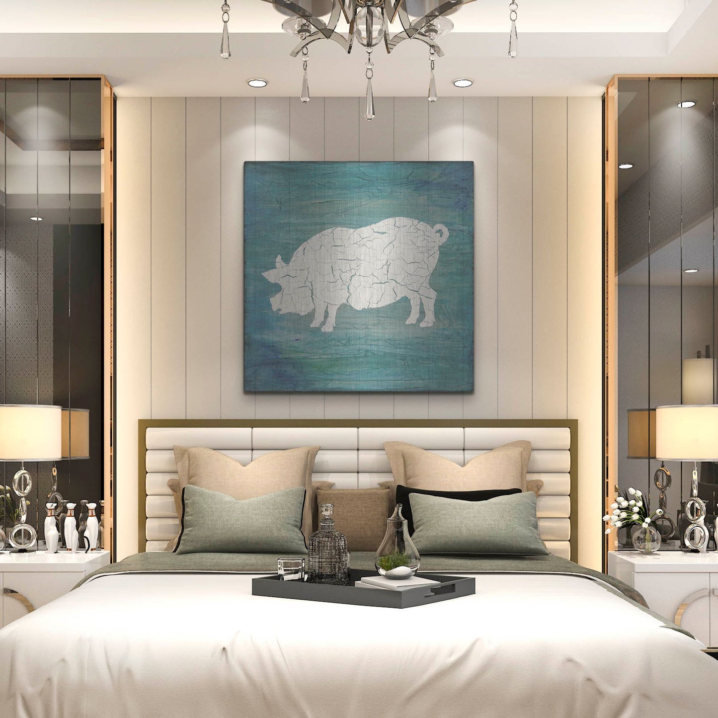 Luxe Metal Art 'Farm Pig' by Lightbox Journal, Metal Wall Art,36x36