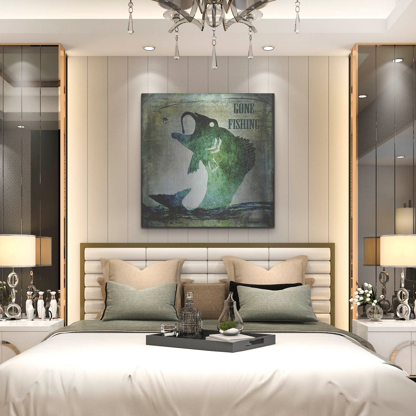 Luxe Metal Art 'Gone Fishing' by Lightbox Journal, Metal Wall Art,36x36