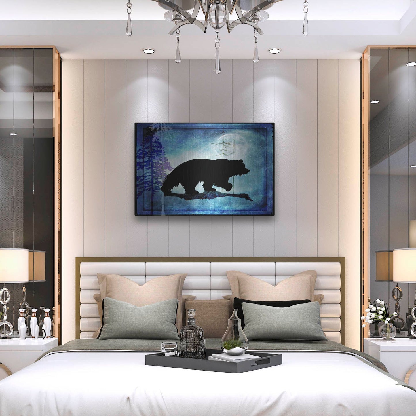 Luxe Metal Art 'Midnight Bear' by Lightbox Journal, Metal Wall Art,36x24