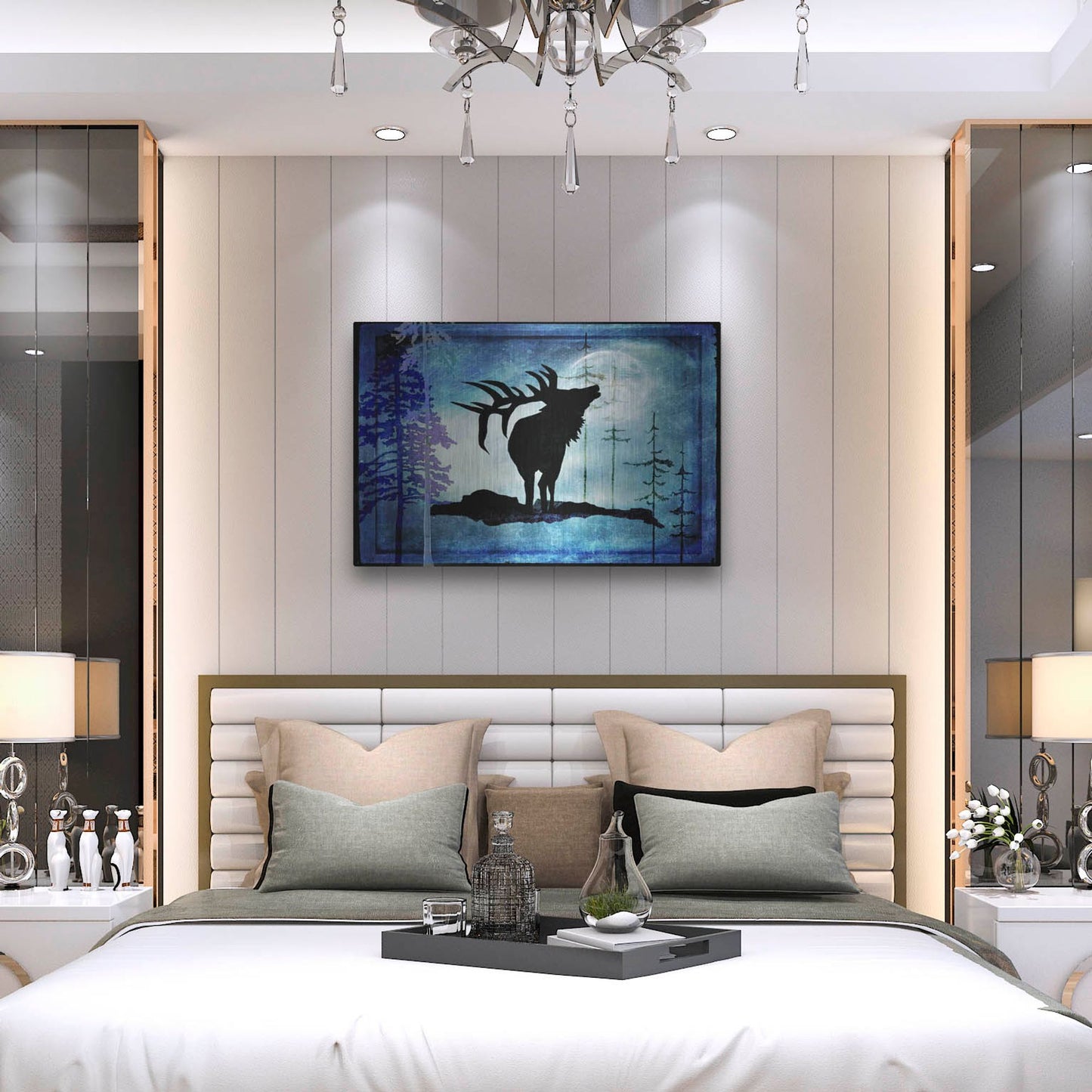 Luxe Metal Art 'Midnight Elk' by Lightbox Journal, Metal Wall Art,36x24