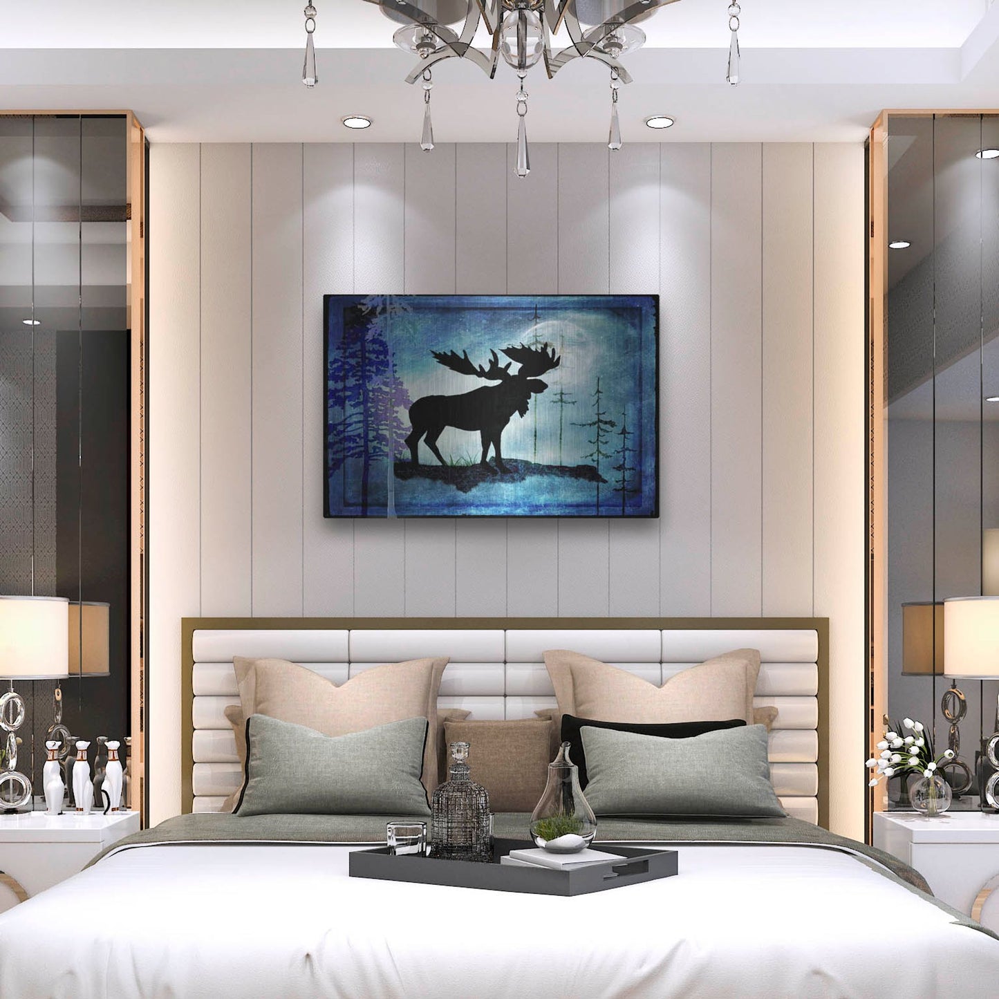 Luxe Metal Art 'Midnight Moose' by Lightbox Journal, Metal Wall Art,36x24