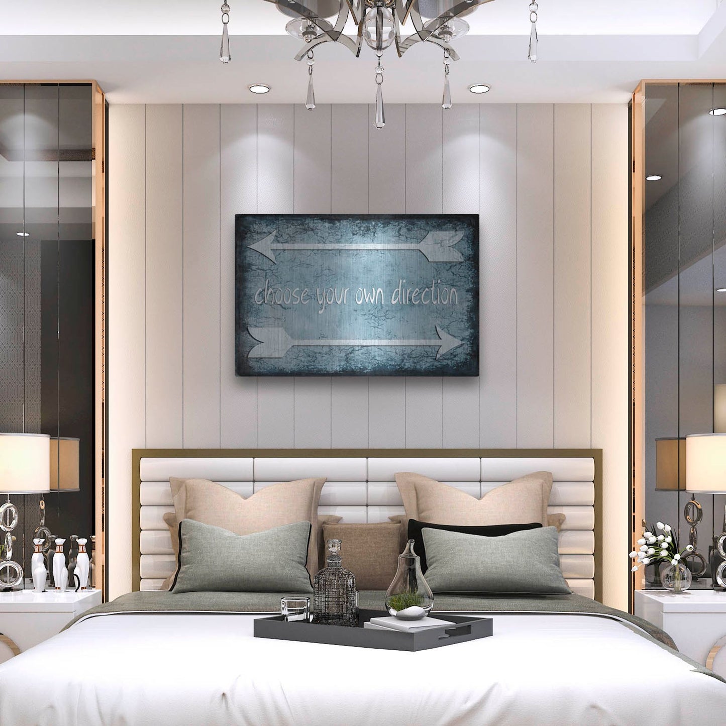 Luxe Metal Art 'Choose Direction' by Lightbox Journal, Metal Wall Art,36x24