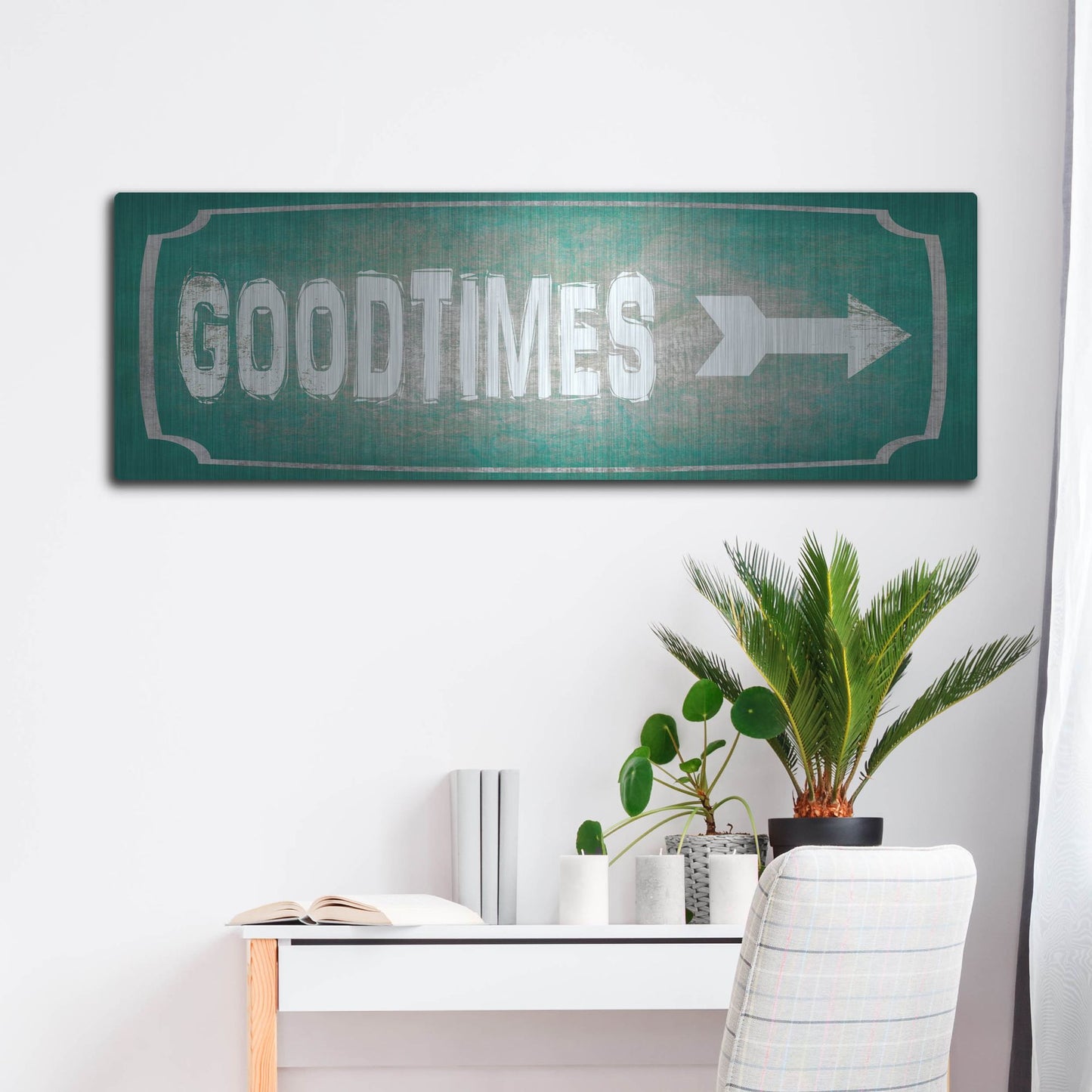 Luxe Metal Art 'Good Times' by Lightbox Journal, Metal Wall Art,48x16