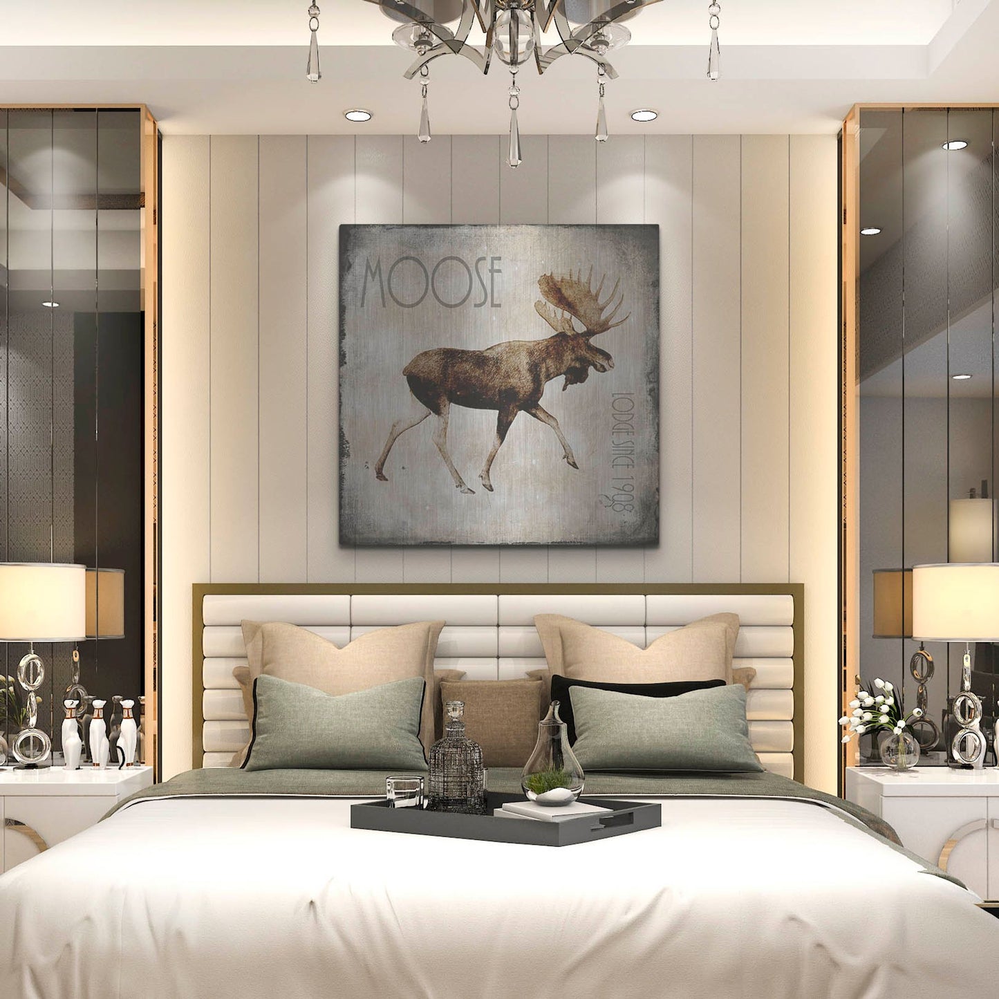 Luxe Metal Art 'Moose Lodge 2' by Lightbox Journal, Metal Wall Art,36x36