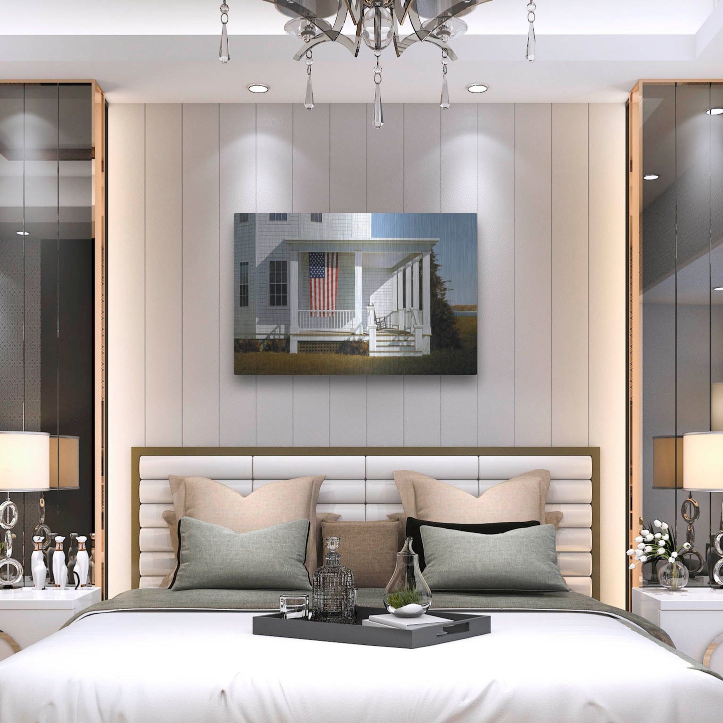 Luxe Metal Art 'Porch 4' by Zhen-Huan Lu, Metal Wall Art,36x24