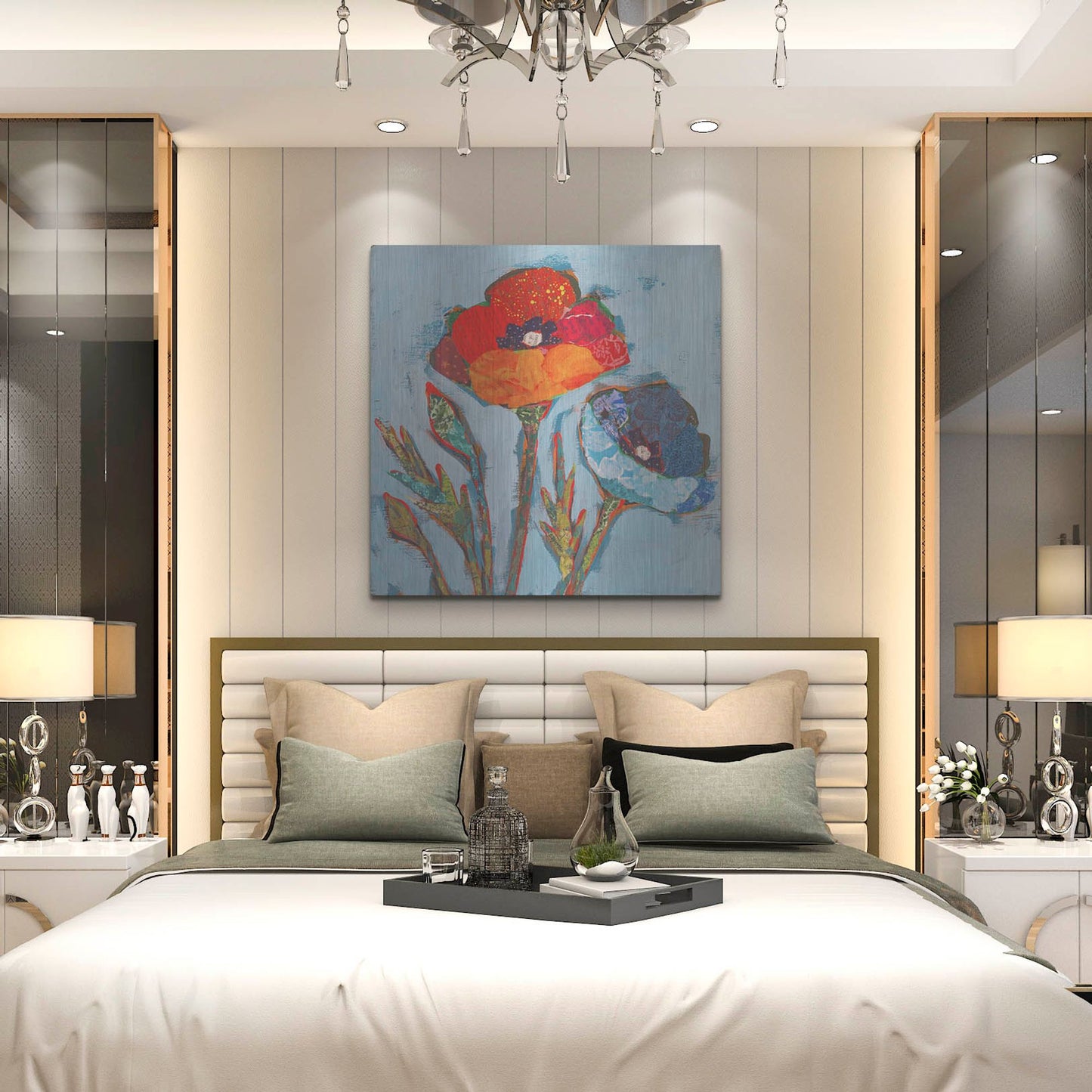 Luxe Metal Art 'Poppy 4' by St. Hilaire Elizabeth, Metal Wall Art,36x36