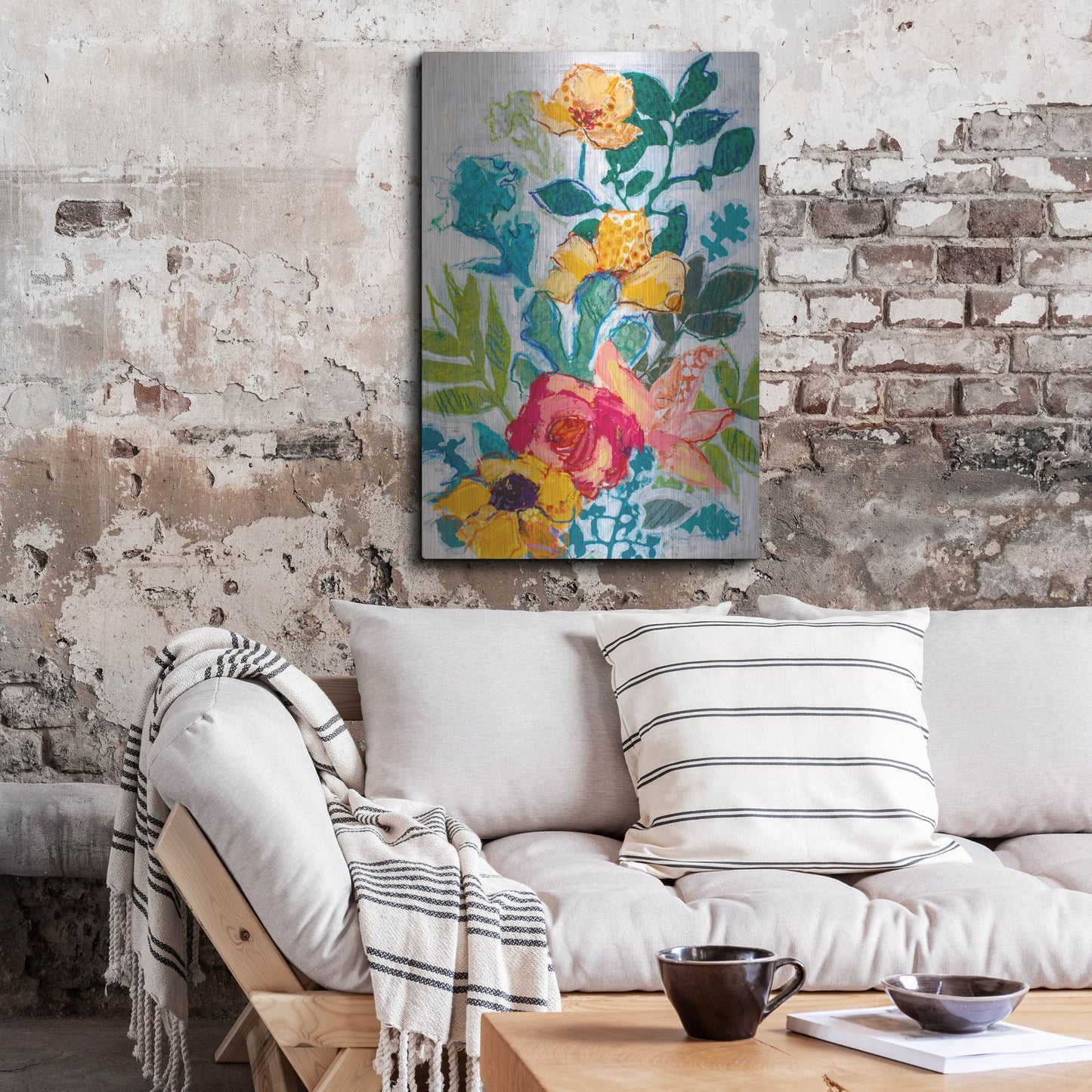 Luxe Metal Art 'My Mothers Garden B' by St. Hilaire Elizabeth, Metal Wall Art,24x36