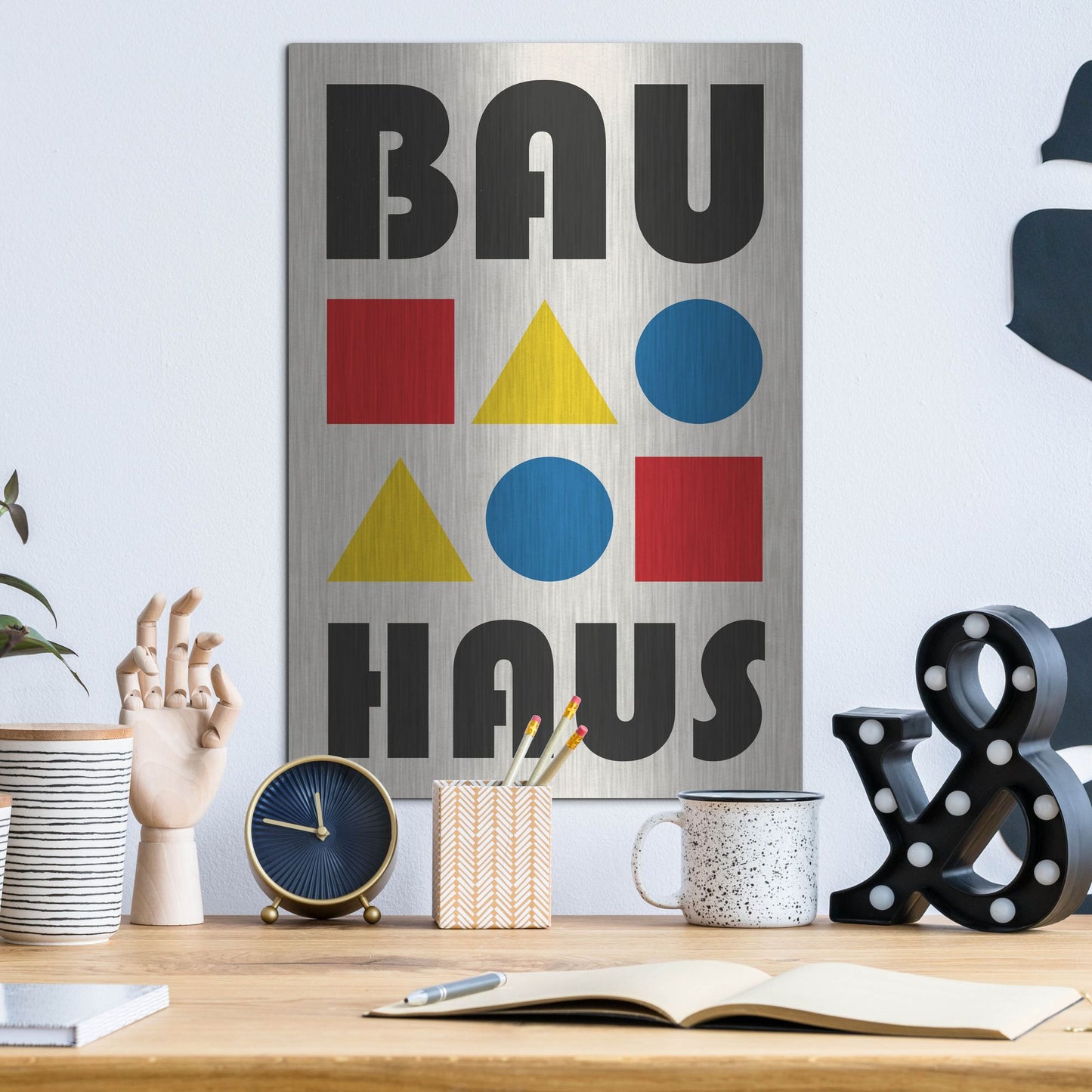 Luxe Metal Art 'Bauhaus 2' by Gary Williams, Metal Wall Art,12x16