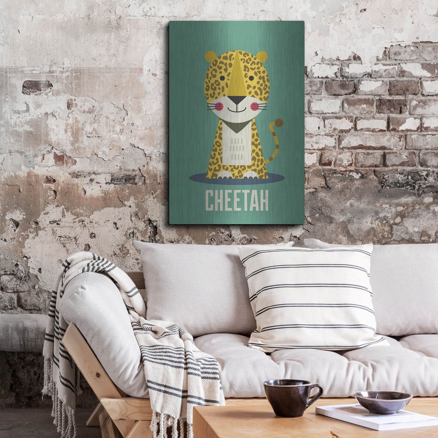 Luxe Metal Art 'Cheetah Kids Nursery' by Gary Williams, Metal Wall Art,24x36