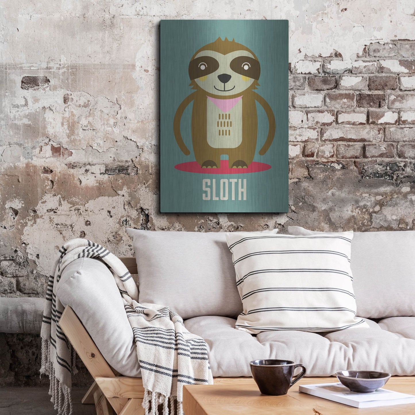 Luxe Metal Art 'Sloth Kids Nursery' by Gary Williams, Metal Wall Art,24x36