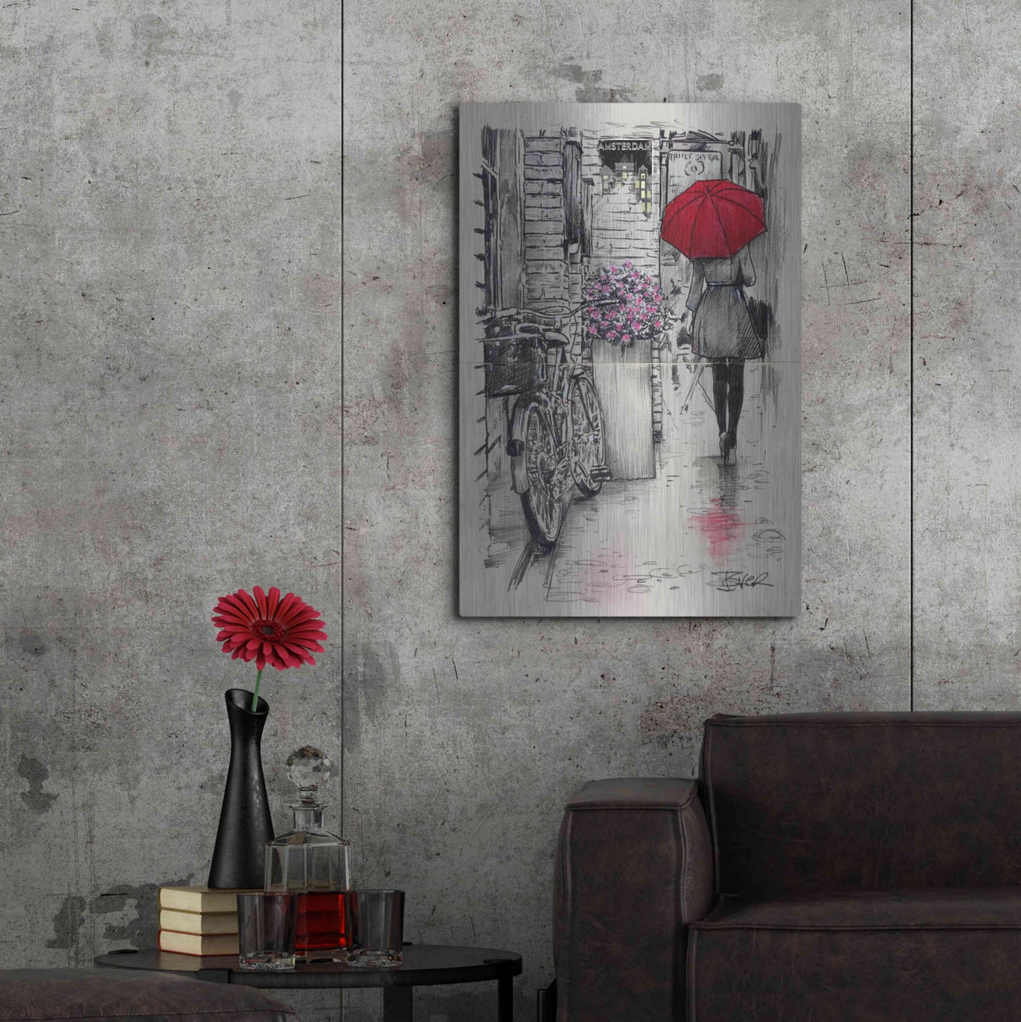Luxe Metal Art 'Amsterdam Walk' by Loui Jover, Metal Wall Art,24x36