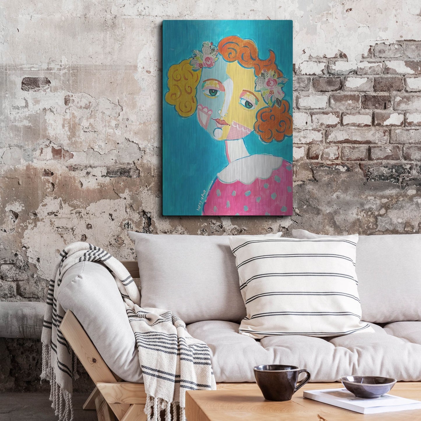 Luxe Metal Art 'Flower Head' by Holly Wojhan, Metal Wall Art,24x36