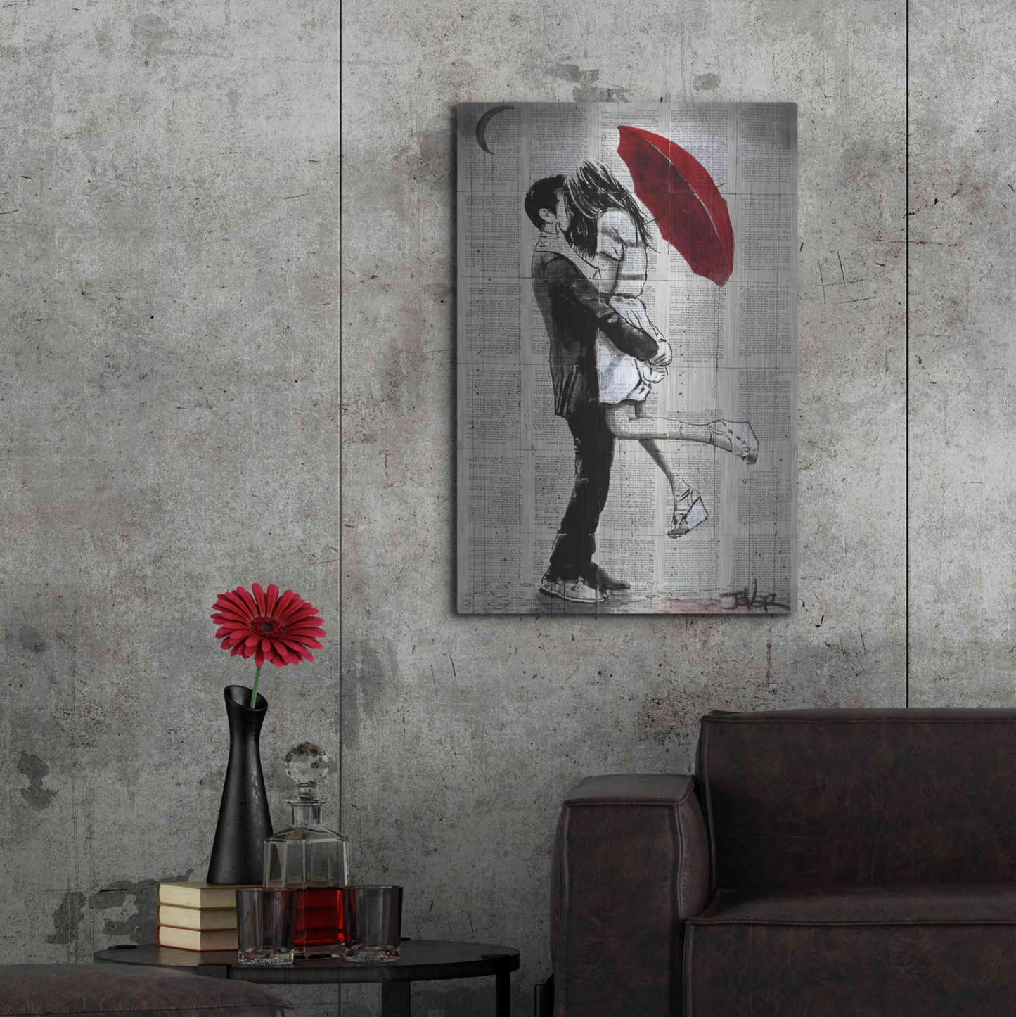 Luxe Metal Art 'Forever Romantics' by Loui Jover, Metal Wall Art,24x36