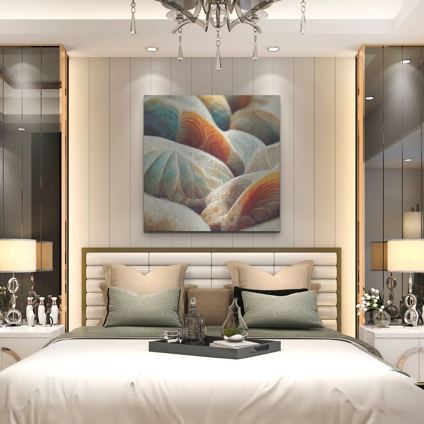 Luxe Metal Art 'Space Sea Shells' by Luxe Portfolio, Metal Wall Art,36x36