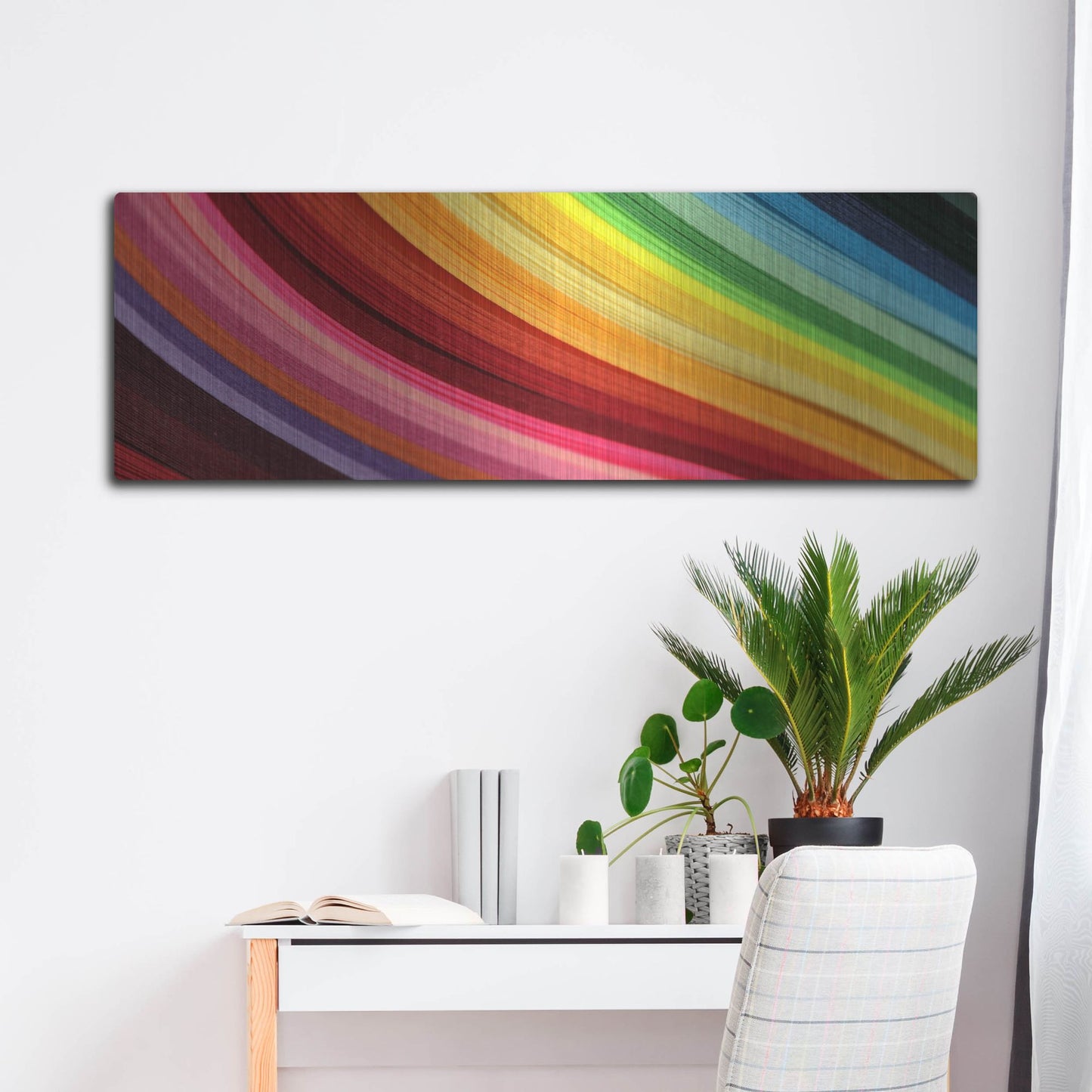 Luxe Metal Art 'Rainbow Hill' by Luxe Portfolio, Metal Wall Art,48x16