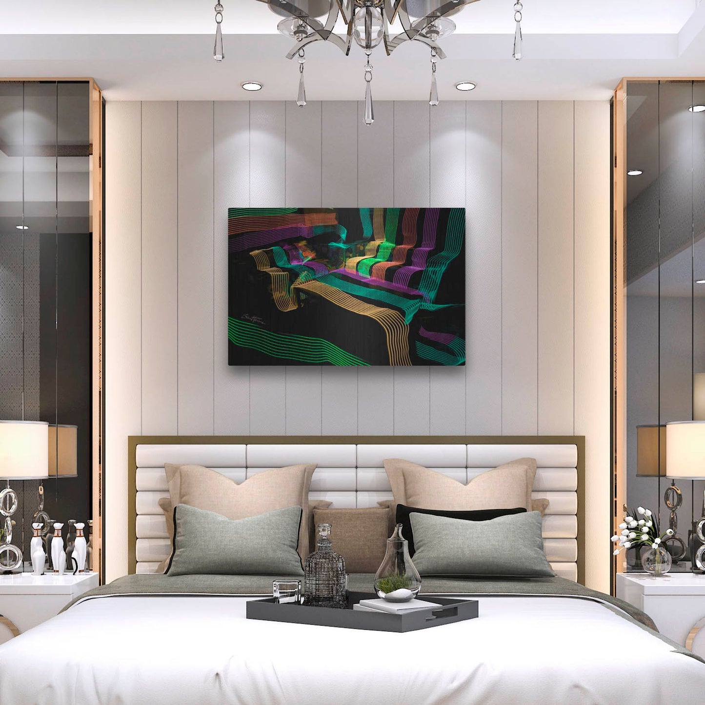 Luxe Metal Art 'Led Lights 4' by Ben Heine, Metal Wall Art,36x24