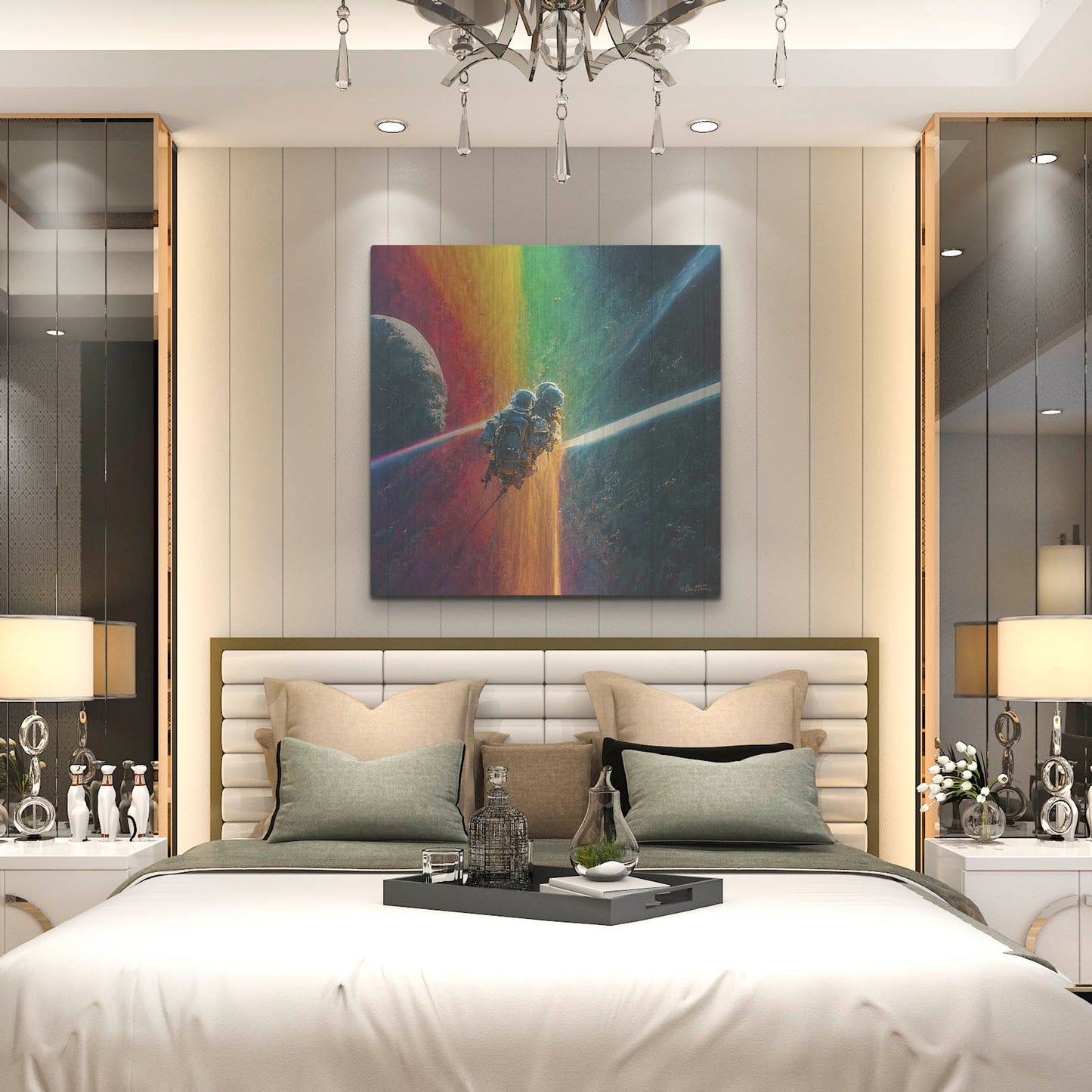 Luxe Metal Art 'Multi Rainbow' by Ben Heine, Metal Wall Art,36x36