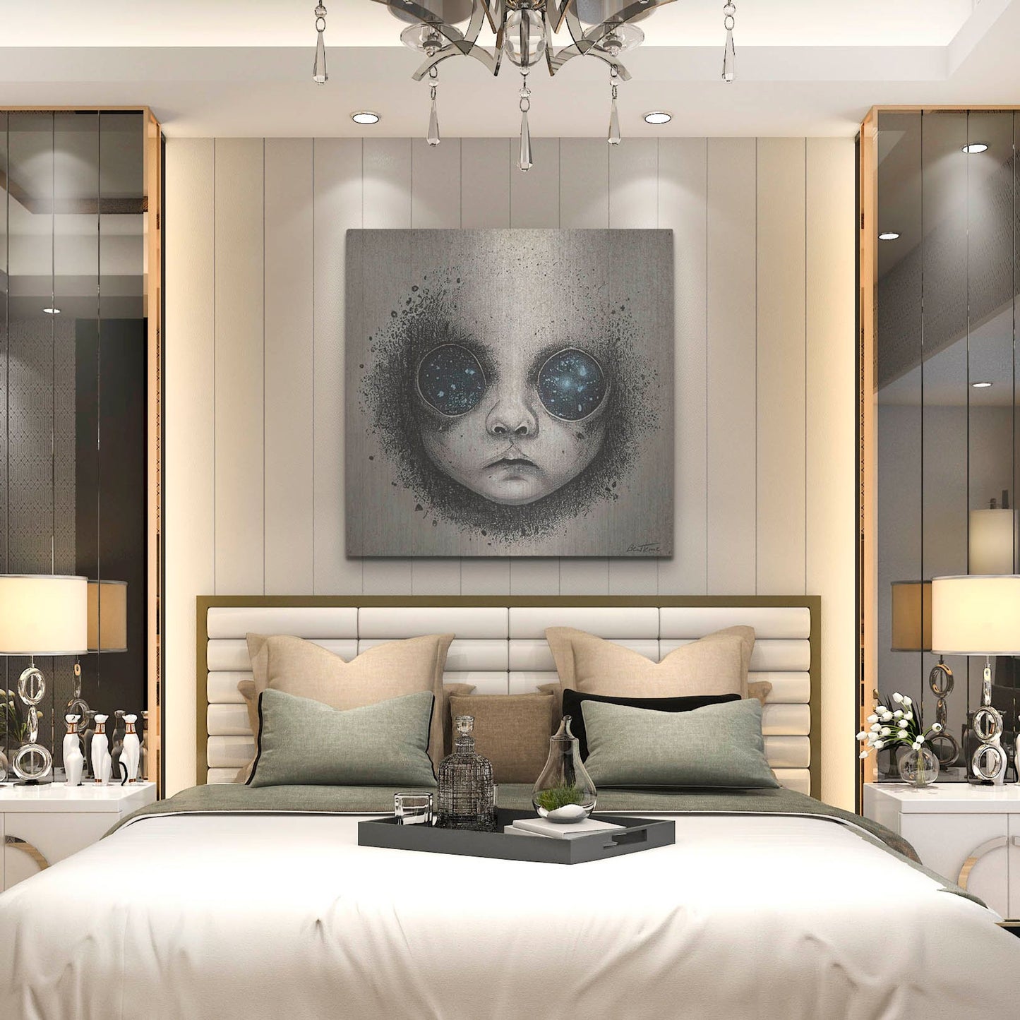 Luxe Metal Art 'Galactic Baby Dream' by Ben Heine, Metal Wall Art,36x36