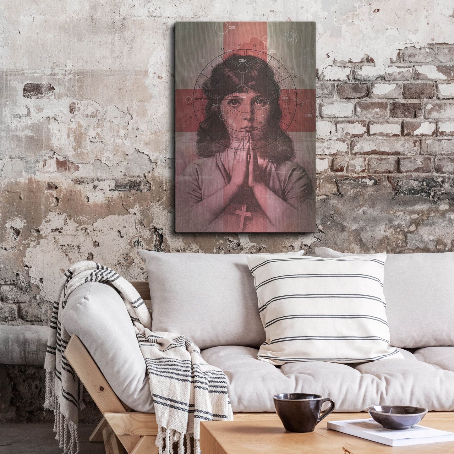 Luxe Metal Art 'The Christian Girl' by Elo Marc, Metal Wall Art,24x36