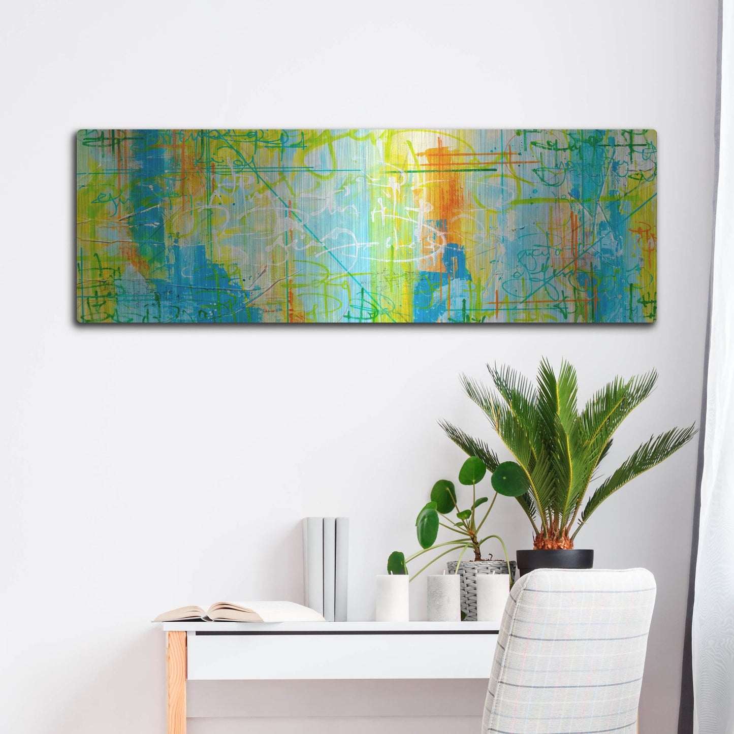 Luxe Metal Art 'Border Form' by Hanna Bruer, Metal Wall Art,48x16