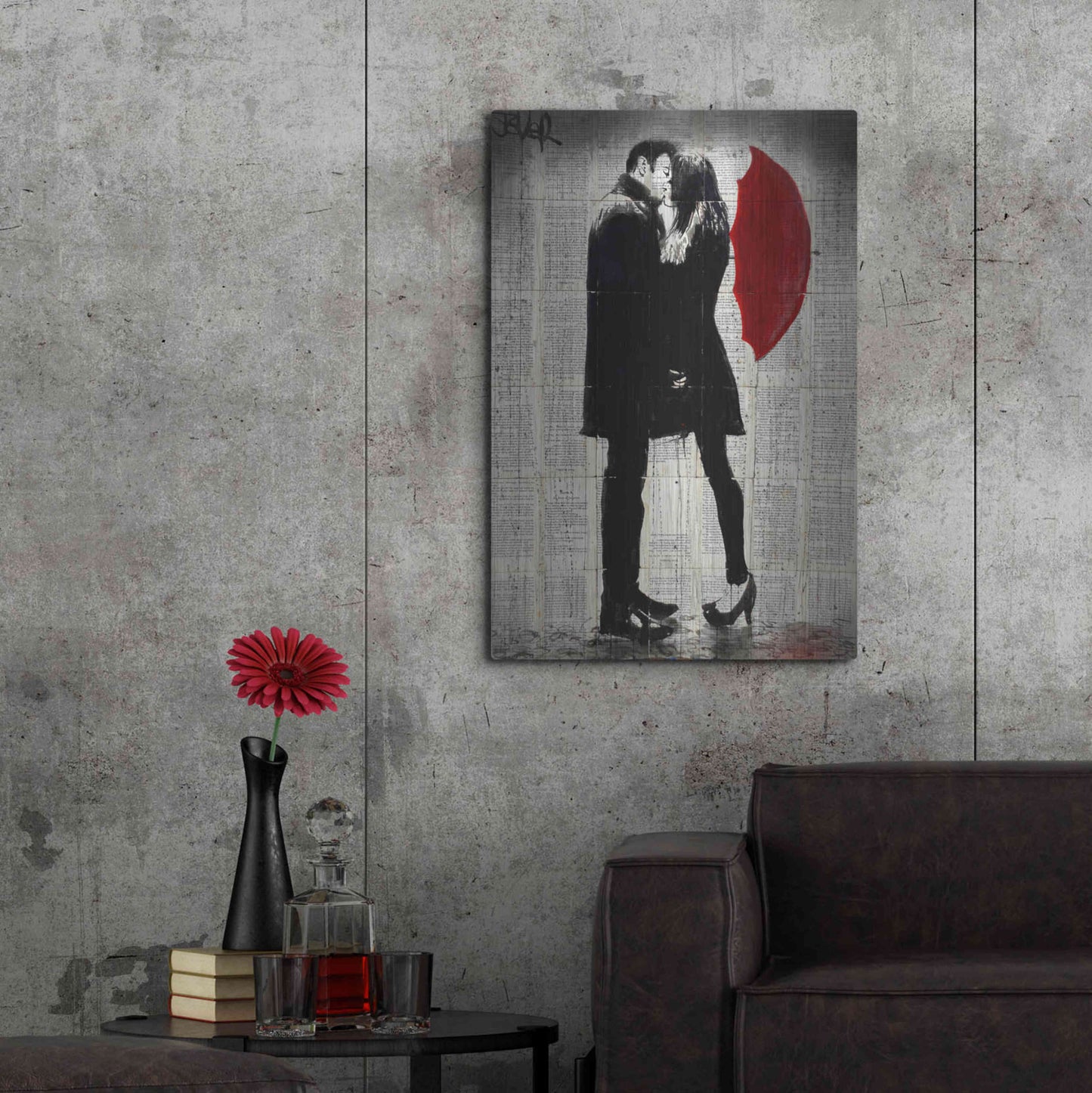 Luxe Metal Art 'Winters Kiss' by Loui Jover, Metal Wall Art,24x36