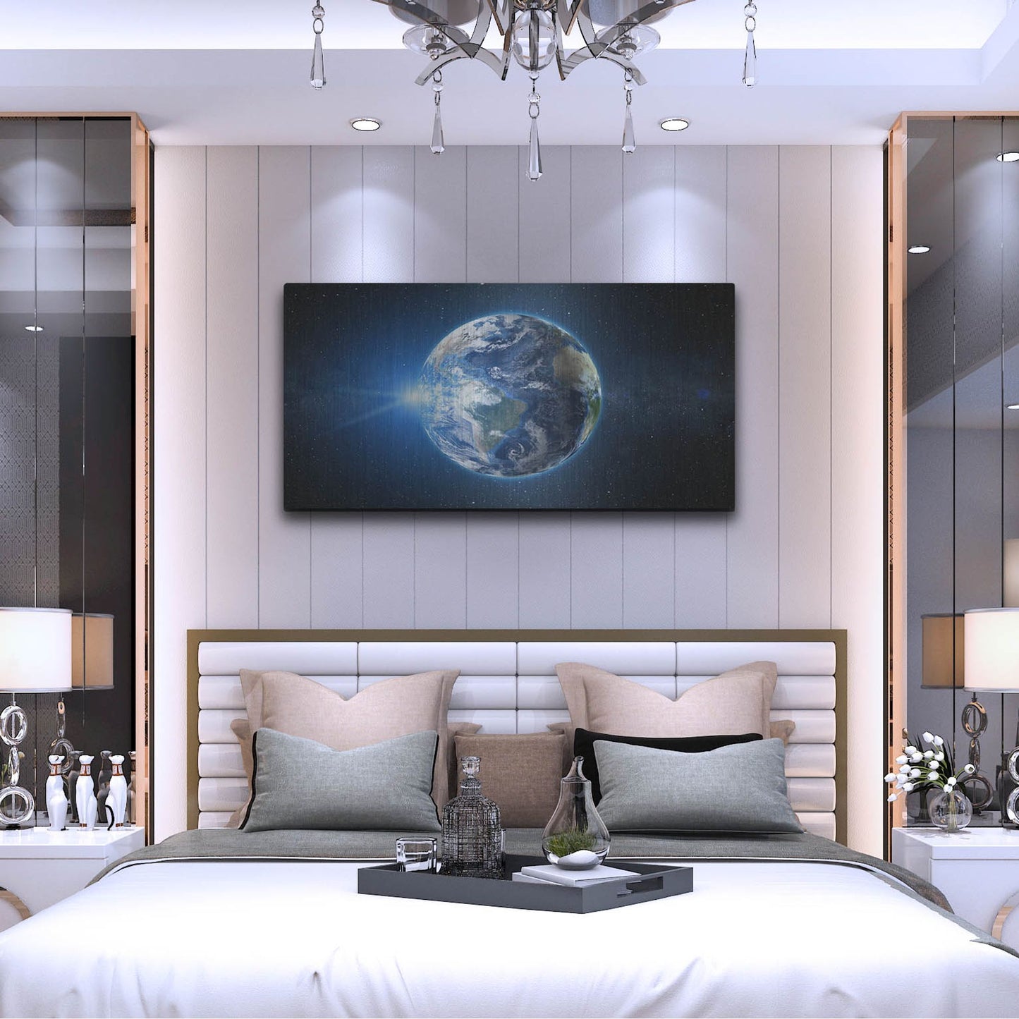 Luxe Metal Art 'Earth Sunrise' by Luxe Portfolio, Metal Wall Art,48x24