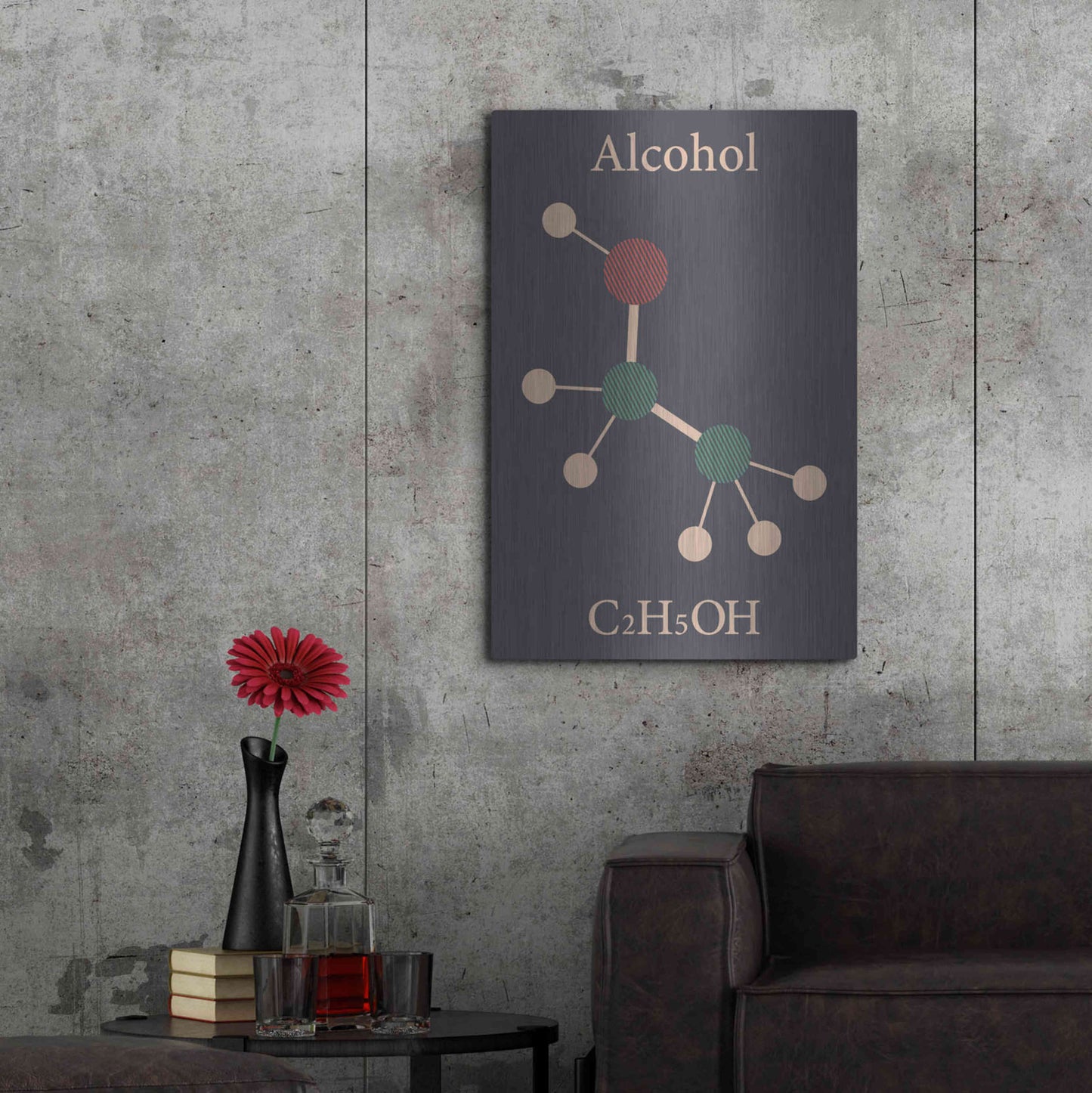 Luxe Metal Art 'Alcohol Molecule' Metal Wall Art,24x36
