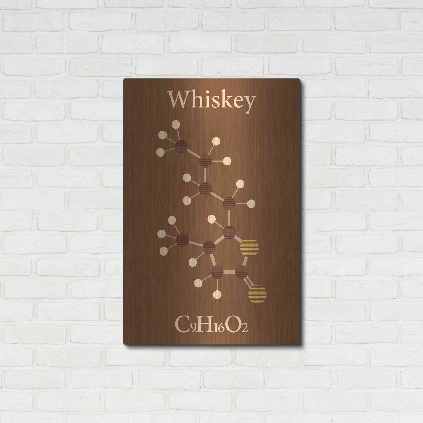 Luxe Metal Art 'Whiskey Molecule' Metal Wall Art,24x36