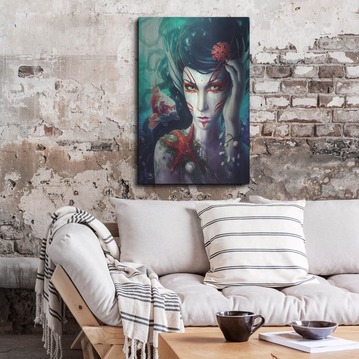 Luxe Metal Art 'Deep Sea' by JoJoesArt, Metal Wall Art,24x36