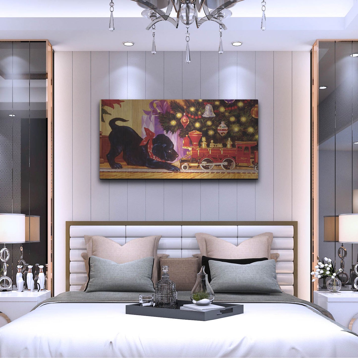 Luxe Metal Art 'Lab XMAS' by Christopher Nick, Metal Wall Art,48x24