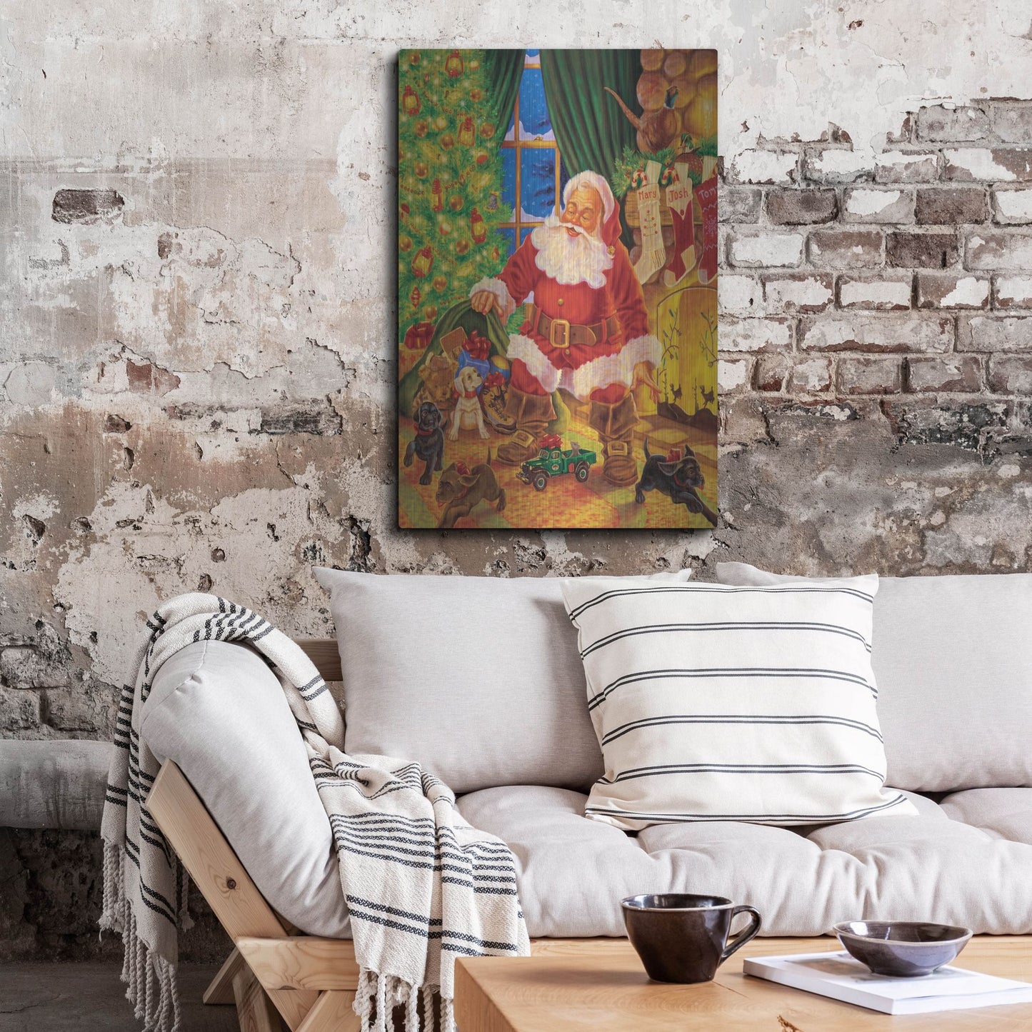 Luxe Metal Art 'Santa Pups' by Christopher Nick, Metal Wall Art,24x36