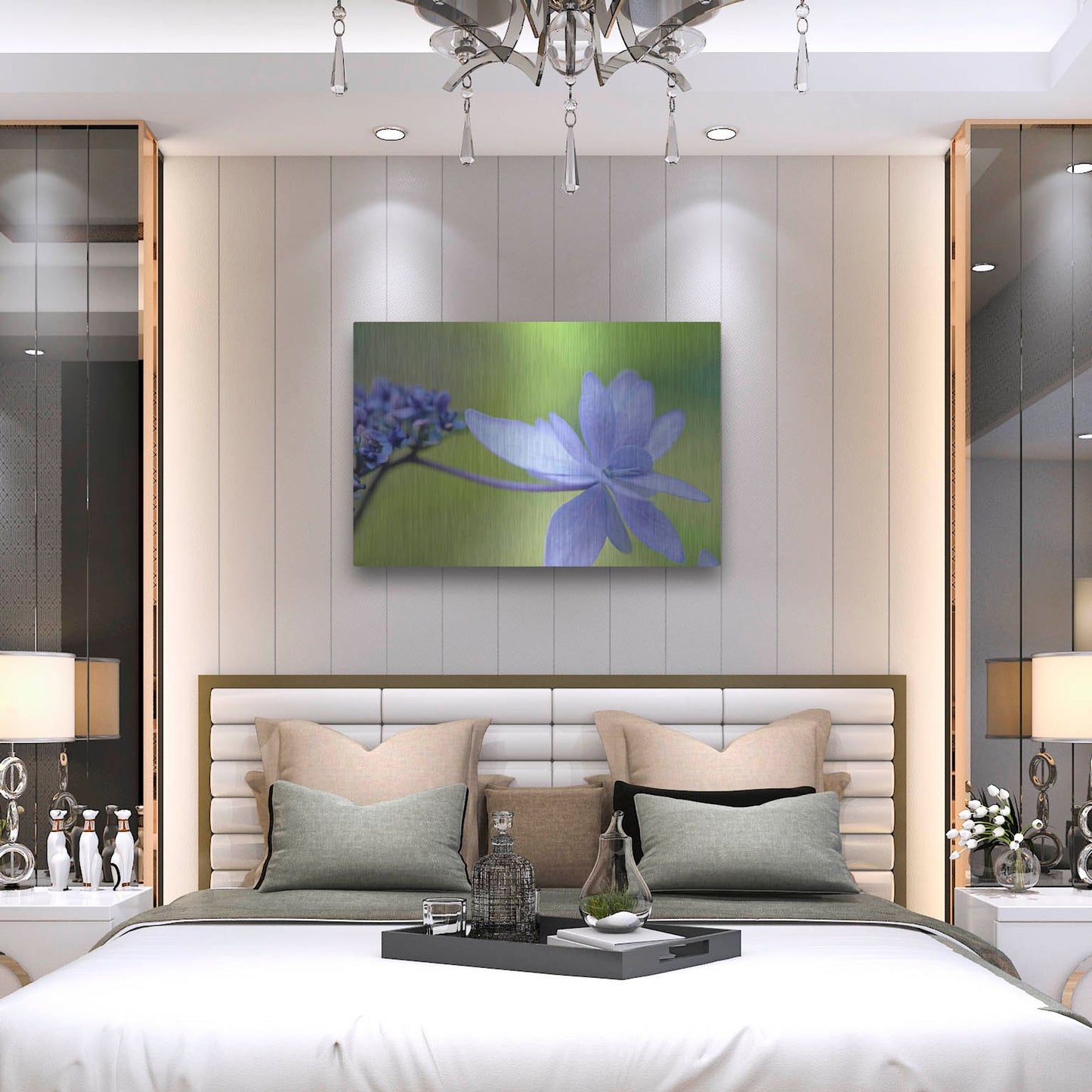 Luxe Metal Art 'Blue HCora Nieleydrangea' by Cora Niele, Metal Wall Art,36x24