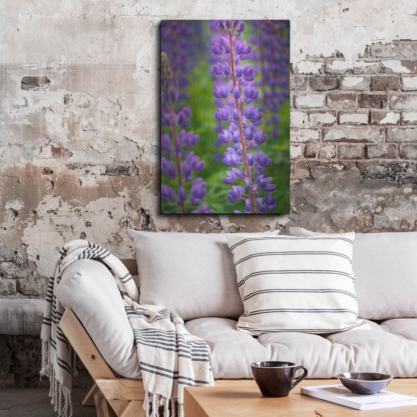 Luxe Metal Art 'Blue Violet Lupine Flower' by Cora Niele, Metal Wall Art,24x36