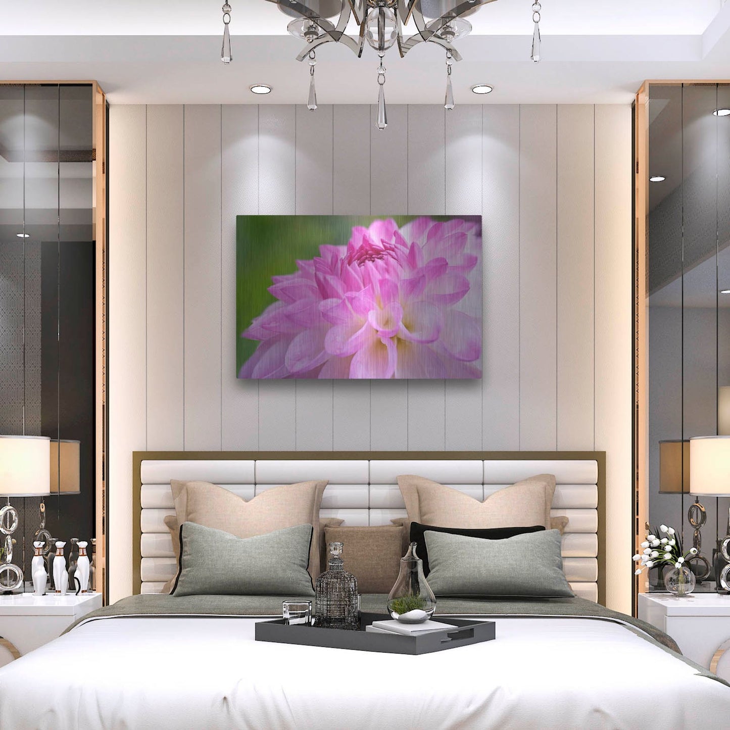 Luxe Metal Art 'Cerise Pink Dahlia' by Cora Niele, Metal Wall Art,36x24