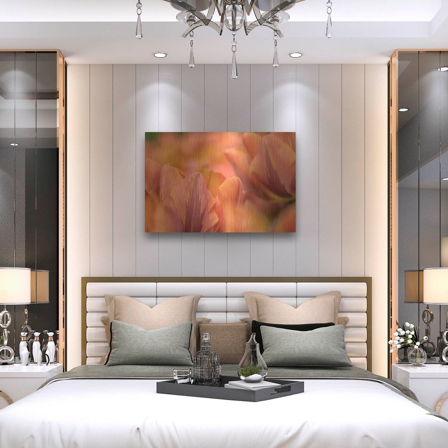 Luxe Metal Art 'Orange Tulips' by Cora Niele, Metal Wall Art,36x24