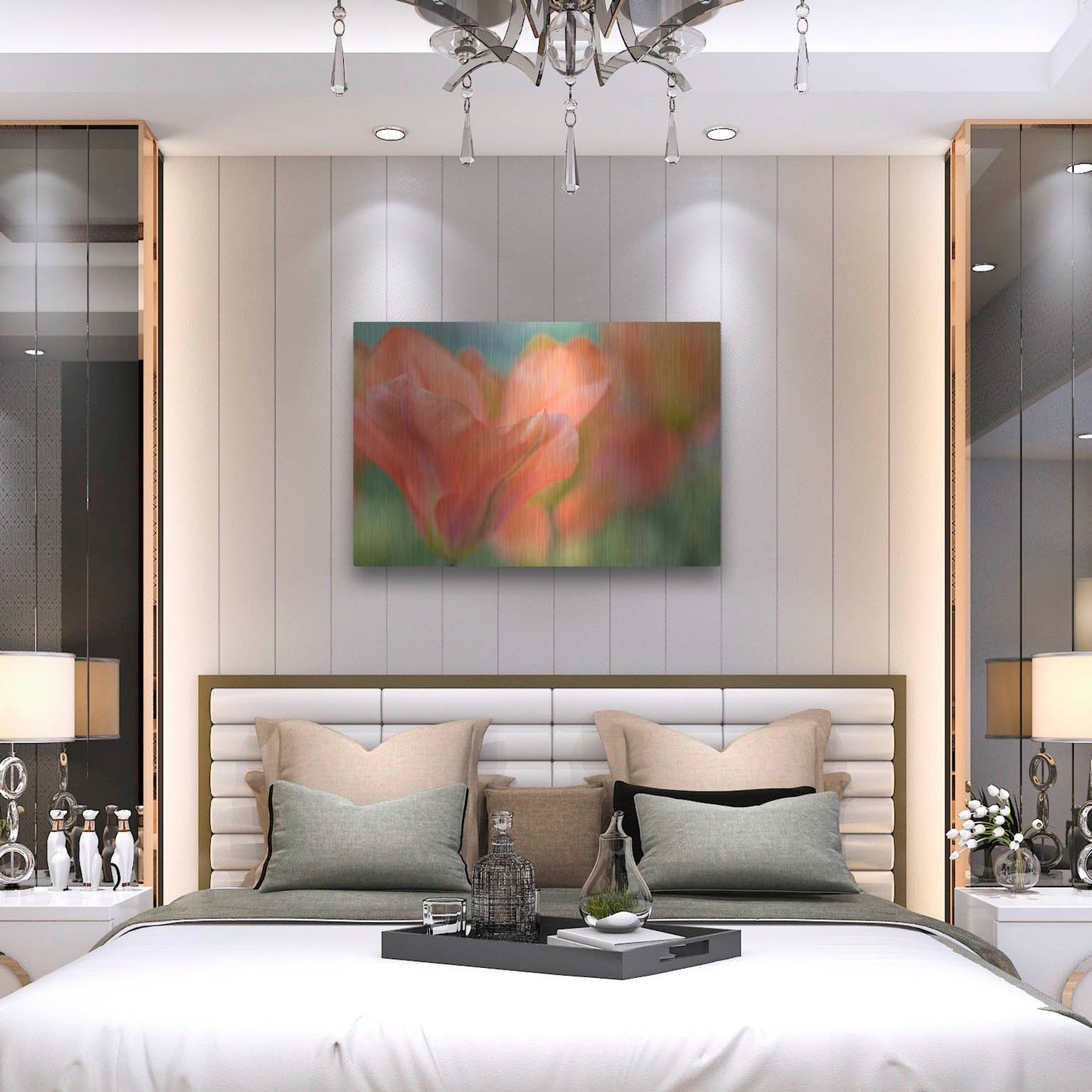 Luxe Metal Art 'Orange Wings Tuilps' by Cora Niele, Metal Wall Art,36x24