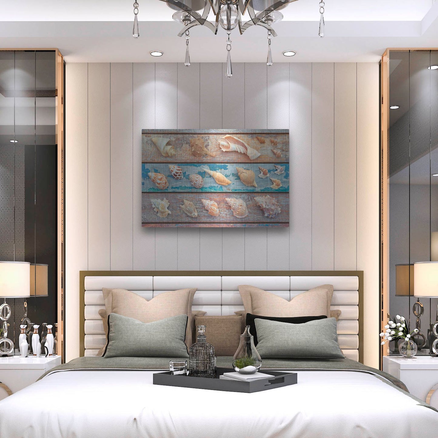 Luxe Metal Art 'Sea Snail Shells' by Cora Niele, Metal Wall Art,36x24