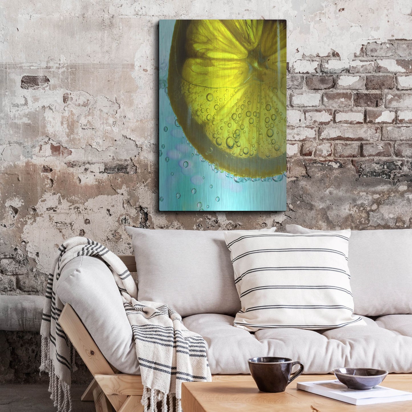 Luxe Metal Art 'Lemon Wheel' by Dana Brett Munach, Metal Wall Art,24x36