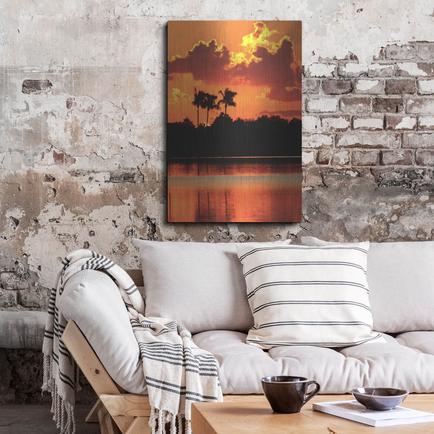 Luxe Metal Art 'Red Sky At Night' by Dana Brett Munach, Metal Wall Art,24x36