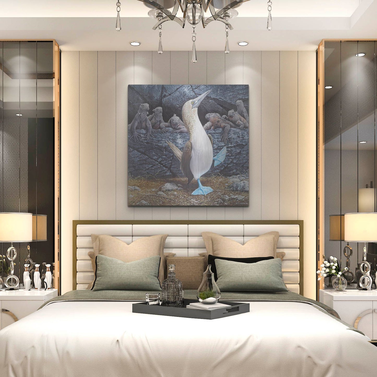 Luxe Metal Art 'Blue Footed Boobies' by Harro Maass, Metal Wall Art,36x36