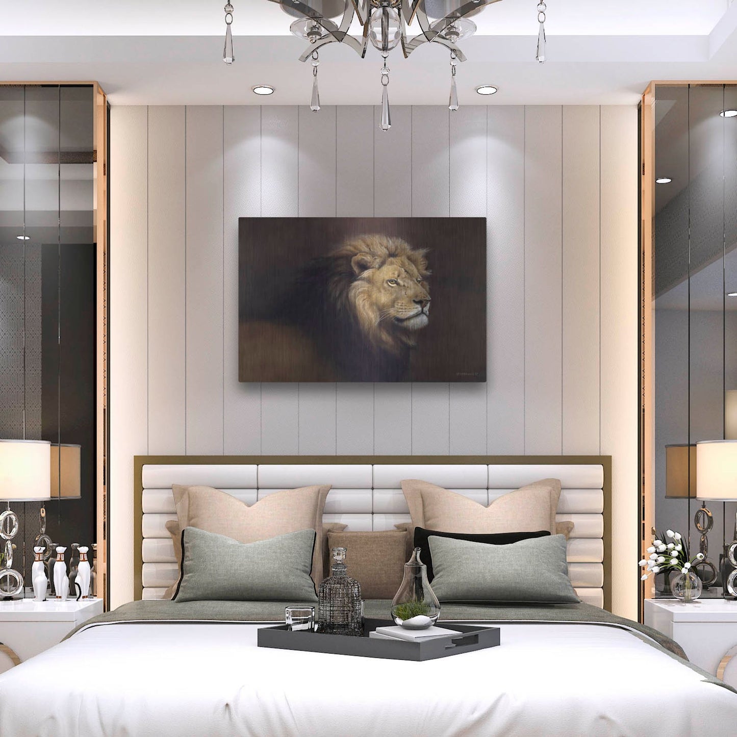 Luxe Metal Art 'Lion Male' by Harro Maass, Metal Wall Art,36x24