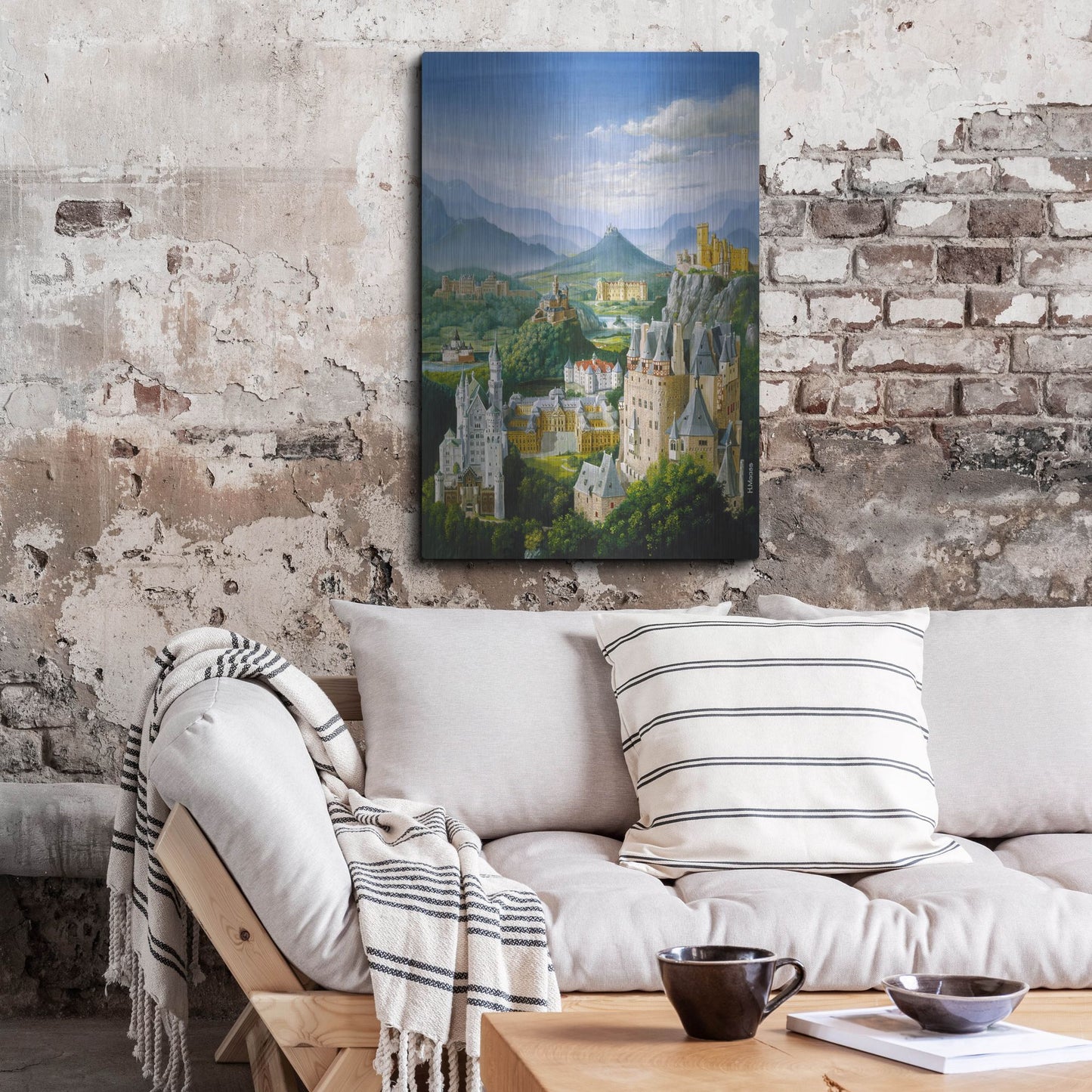 Luxe Metal Art 'German Castles' by Harro Maass, Metal Wall Art,24x36