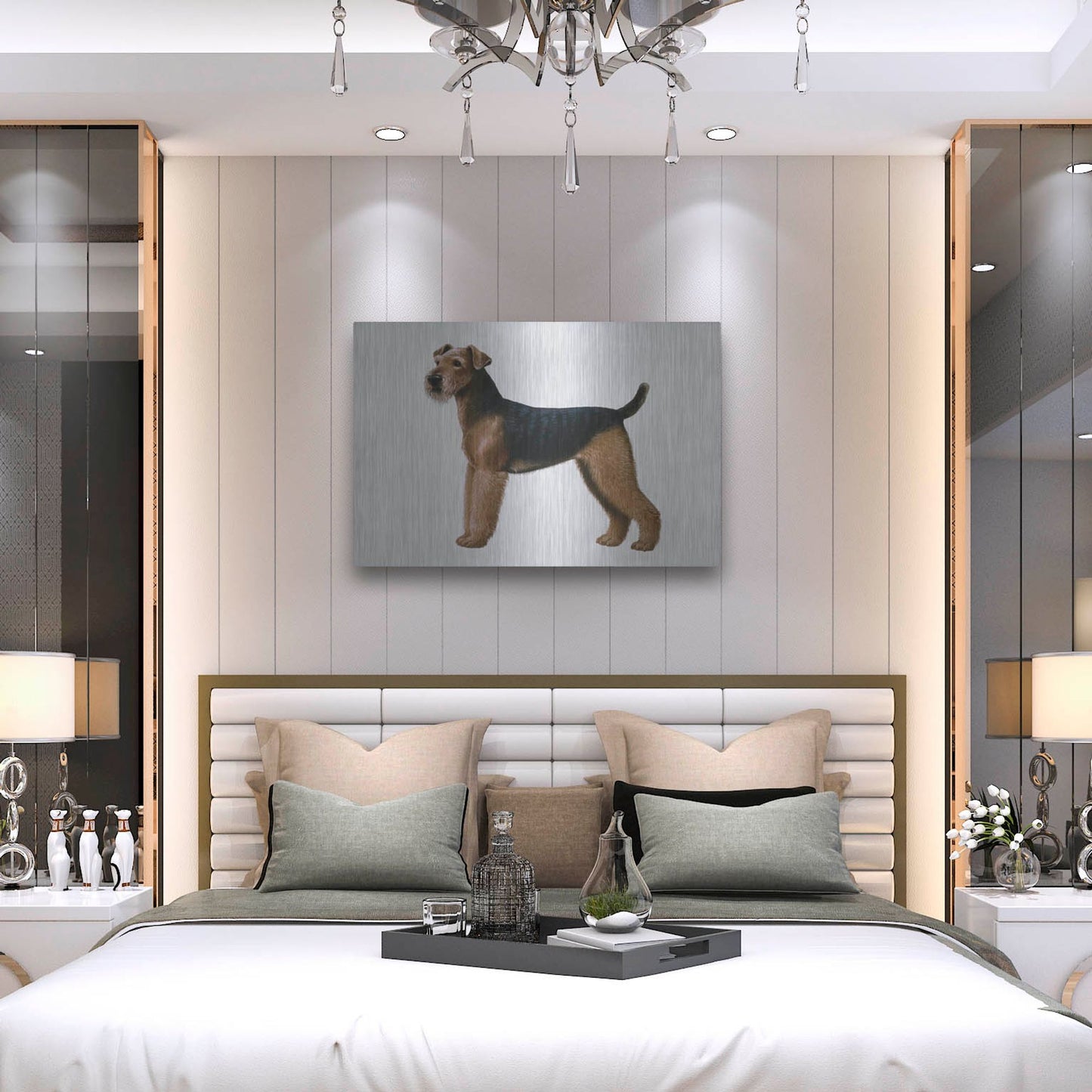 Luxe Metal Art 'Airdale Terrier' by Harro Maass, Metal Wall Art,36x24