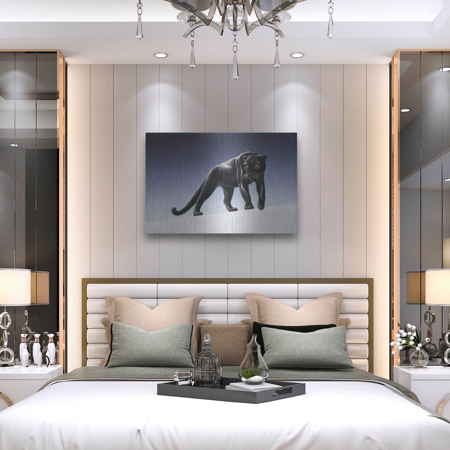 Luxe Metal Art 'Black Panther' by Harro Maass, Metal Wall Art,36x24