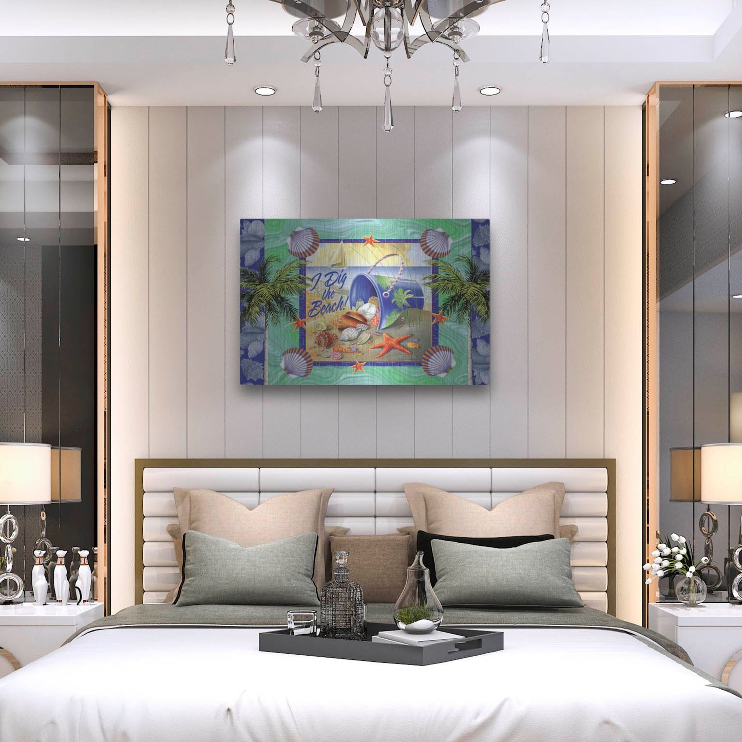 Luxe Metal Art 'Shell Bucket' by James and Kathleen Mazzotta, Metal Wall Art,36x24