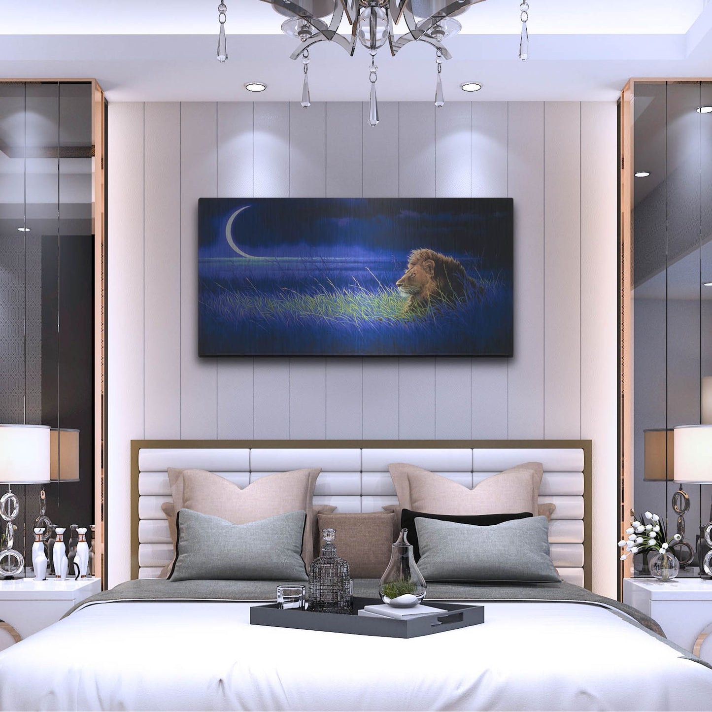 Luxe Metal Art 'Crescent' by Joh Naito, Metal Wall Art,48x24