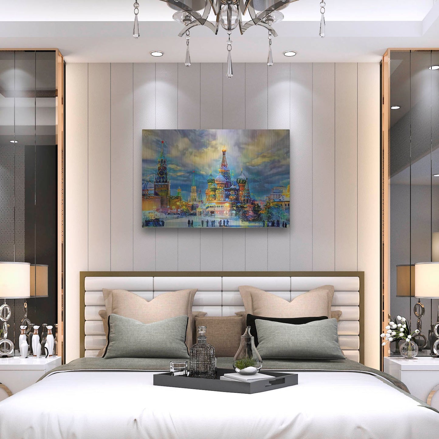 Luxe Metal Art 'Moscow Russia Saint Basil'S Cathedral Kremlin Red Square Ice Snow And Skating' by Pedro Gavidia, Metal Wall Art,36x24